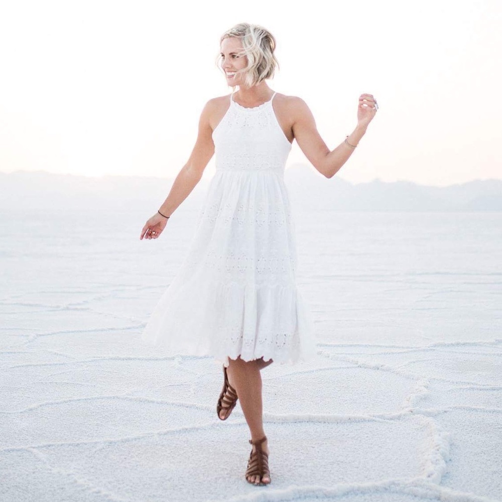 Zara summer white embroidered dress